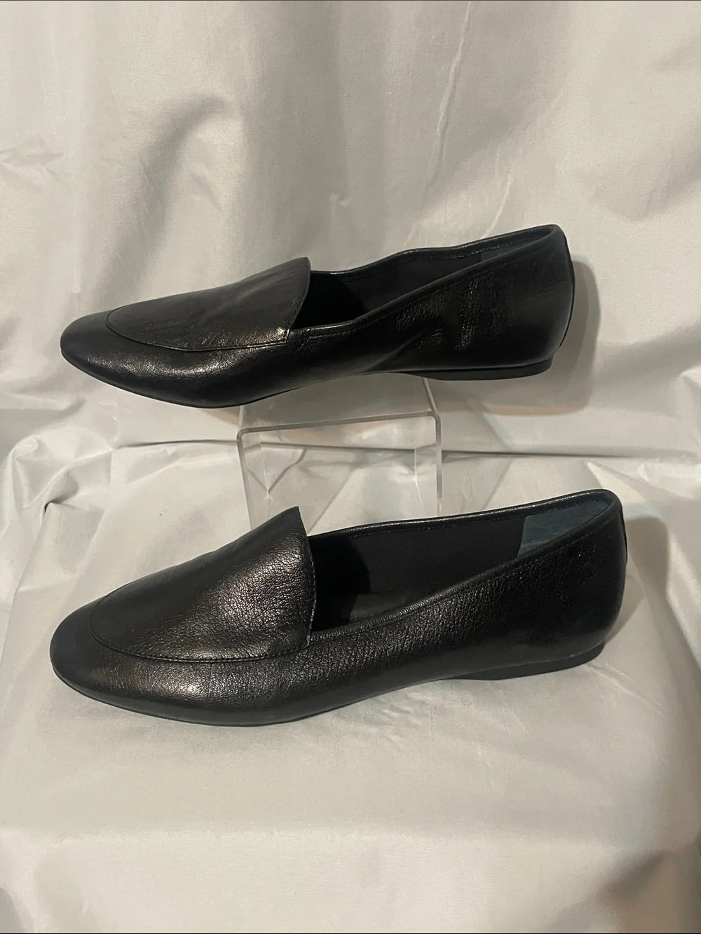 Birdies Vesper Black Tumbled Leather Comfort Loafers Flats 9.5